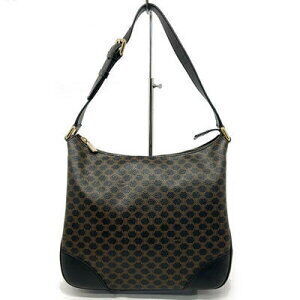 Celine Hobo Shoulder Bag Macadam Black Brown
